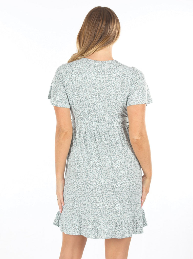 Back view - Maternity & Nursing Summer Floral print Dress (6640091037790)