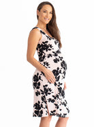 Maternity & Nursing Sleeveless Dress - Pink Print - Angel Maternity USA (4530606375006)