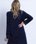 Maternity Nightie Nursing Sleep Dress - Navy Polkadots - Angel Maternity USA (4697109725278)