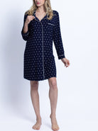 Maternity Nightie Nursing Sleep Dress - Navy Polkadots - Angel Maternity USA (4697109725278)