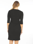 Maternity and Nursing Tie Knot Dress - Black (6625407959134)