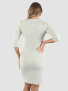 Maternity and Nursing Tie Knot Dress - Marl Grey (6625408024670)