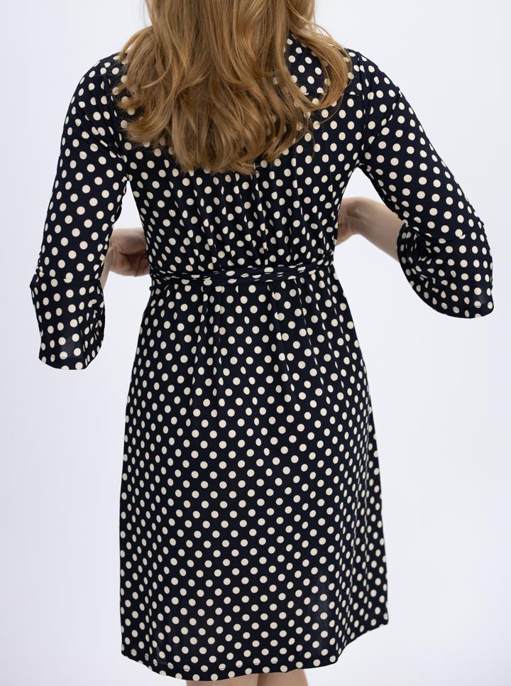 Maternity and Nursing Wrap Dress - Polka dots back (4801470660702)