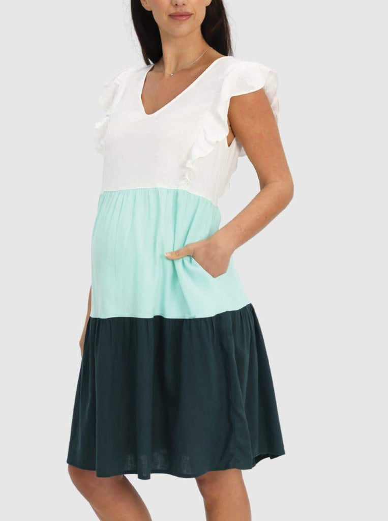 Maternity/Nursing Linen Dress - Angel Maternity - Maternity clothes - shop online (6639691858014)