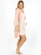 Hospital Pack: Nursing Dress + Robe + Free Baby Pouch - Pink - Angel Maternity - Maternity clothes - shop online (4801468727390)