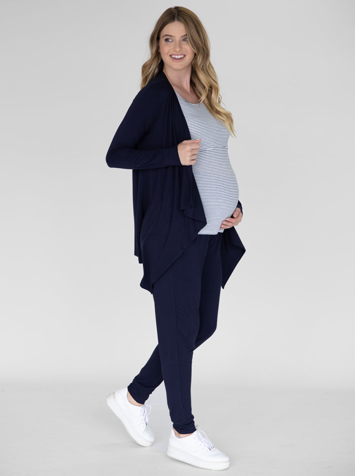 "Street to Home" Maternity 3 Piece Relax Outfit in Navy - Angel Maternity USA (1483389567070)
