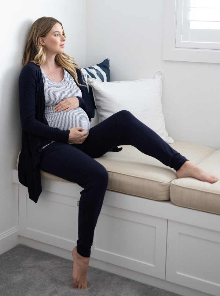 3-Piece Maternity & Nursing Pajama Set with Baby Wrap – Angel Maternity USA