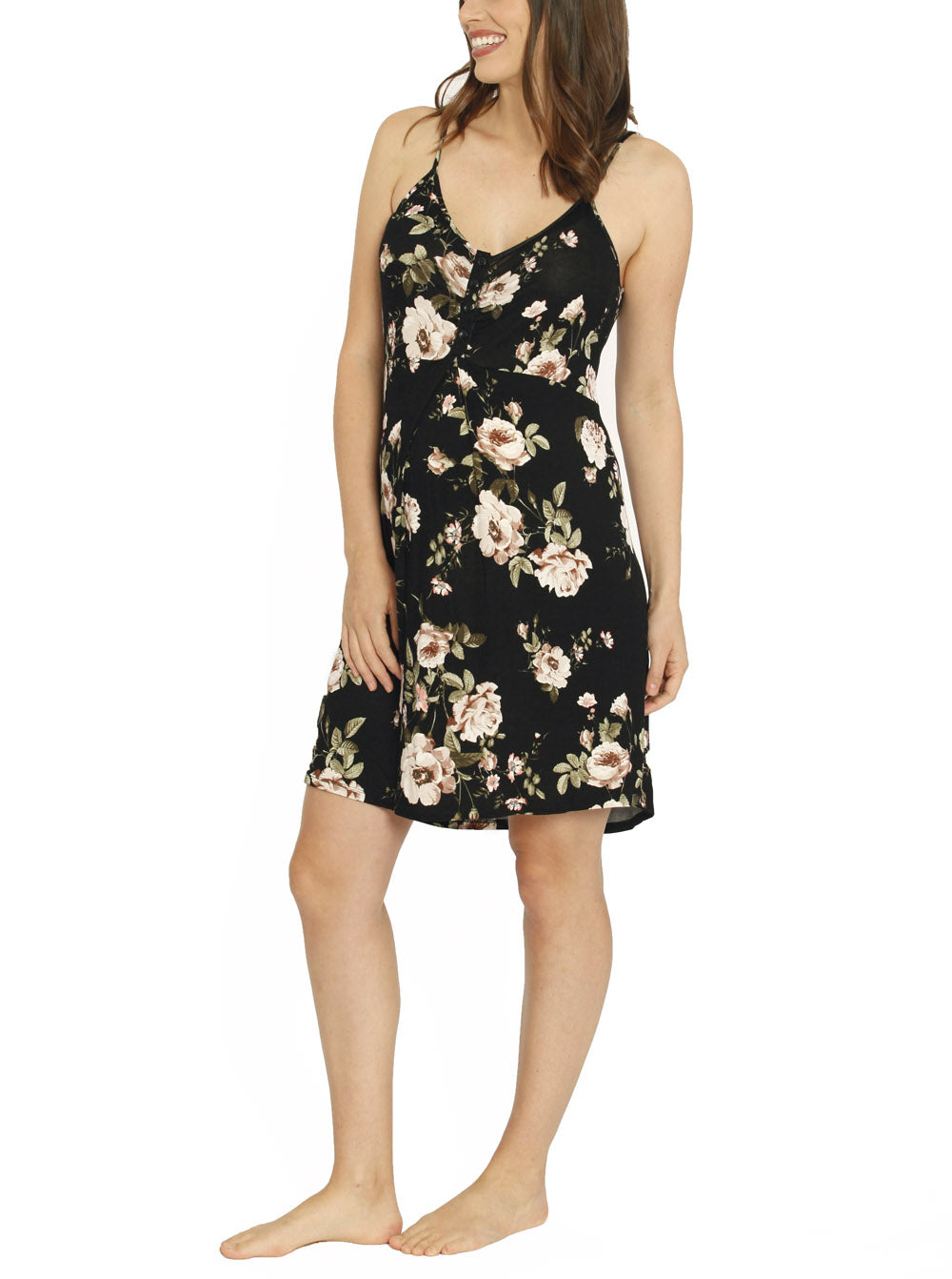 Nursing Dress + Robe + Free Baby Blanket Wrap - Floral Hospital Pack - Angel Maternity USA (1327976251486)