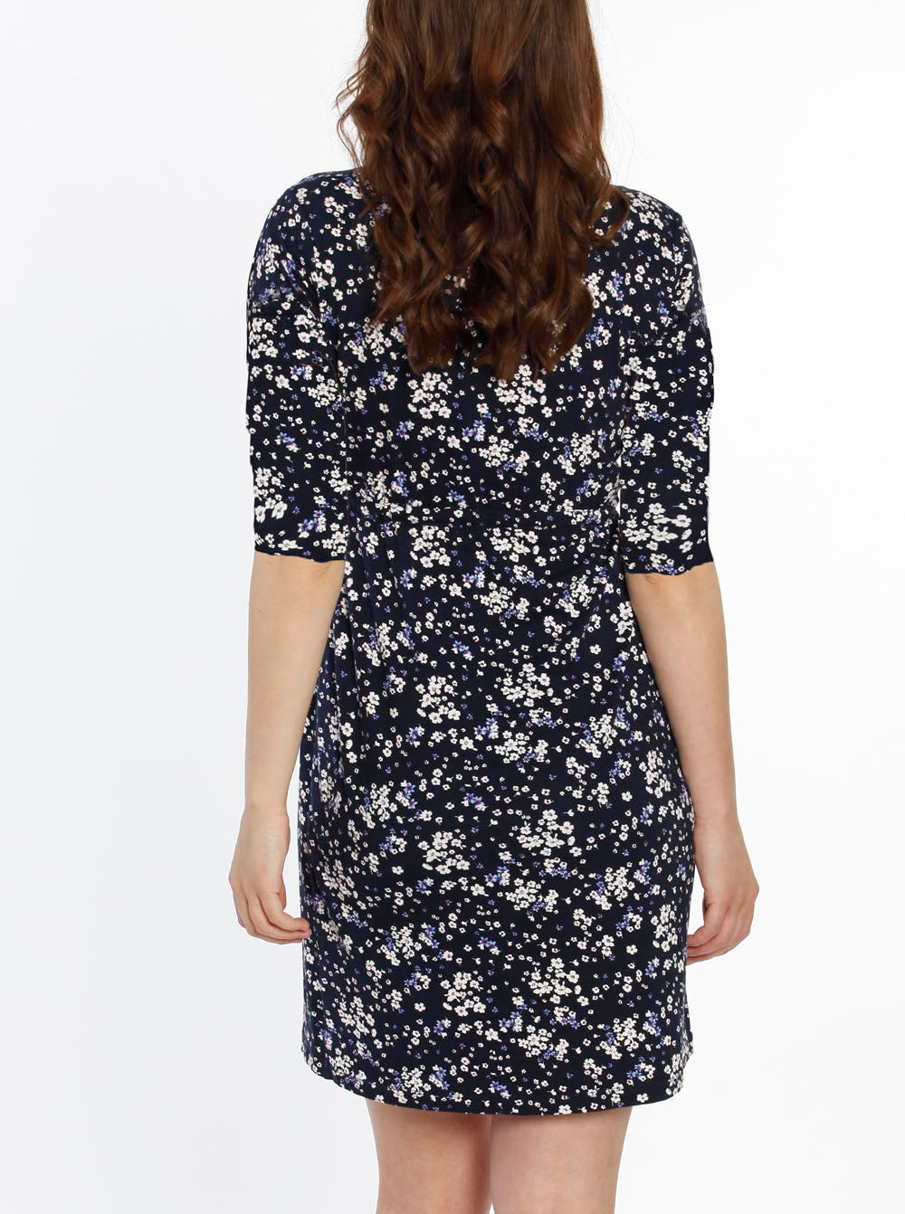 The Mommy Drawstring Half Sleeve Dress - Floral Print - Angel Maternity USA (1302619258974)