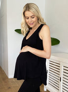 Maternity Swing Tank with Nursing Opening in Black - Angel Maternity - Maternity clothes (6660551934046)
