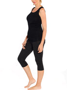 Side view - Postpartum Tummy Tight Control Capri Built-In Shaping 3/4 Legging (1301889187934)