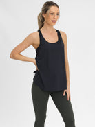 maternity gym tank in black