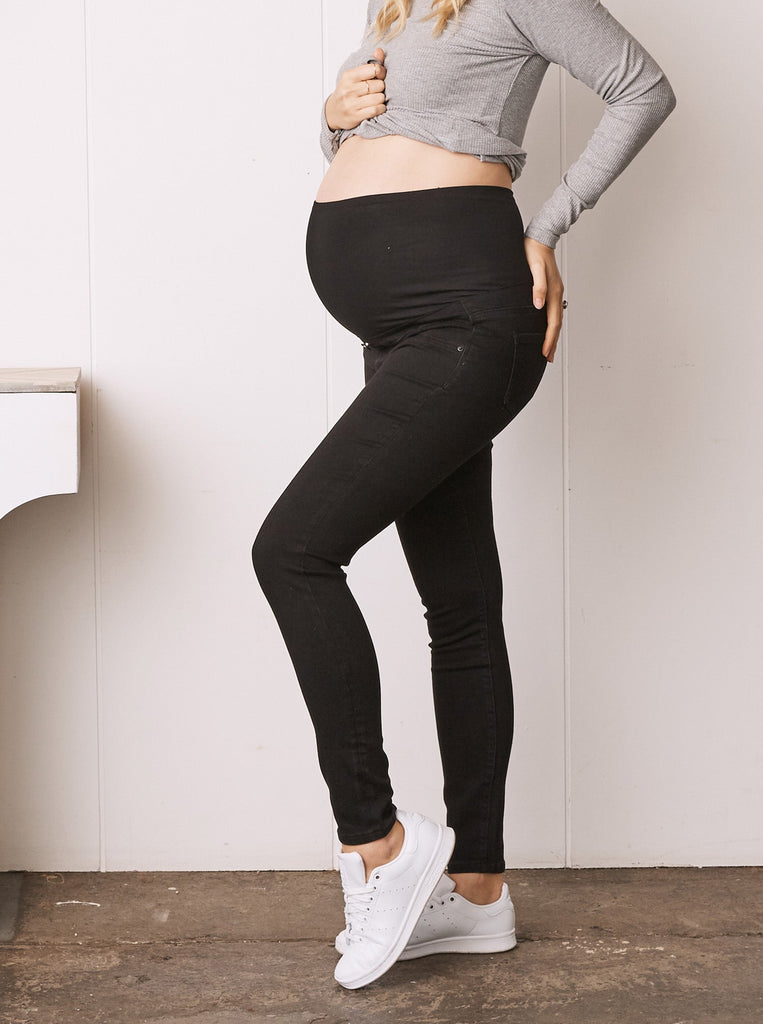 Over the Bump Skinny Maternity Denim Jeans Black (6583886053479) (6621382049886)
