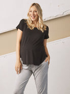 Basic Maternity Bamboo/Cotton Tee - Black (6709414953063)