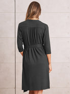 Maternity Classic Wrap Feeding Dress in Black - Angel Maternity USA