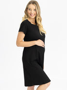 Black Maternity Short Sleeve Dress (4827655831646)
