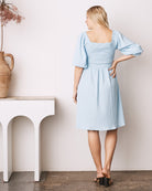 Avery Baby Shower Smock Dress in Blue (6716996649063) (6735025373278)