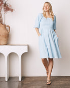 Avery Baby Shower Smock Dress in Blue (6716996649063) (6735025373278)