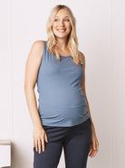 Maternity plain Tank - Blue (6606424572007) (6639691432030)