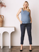 Maternity plain Tank - Blue (6606424572007) (6639691432030)