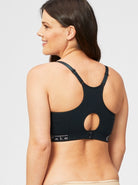 Back view - Front view - Cake Maternity Cotton Candy Nursing Seamless Sleep & Yoga Black Bra  (4515894657118)