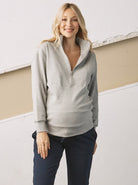Calla Maternity Sweatshirt Top in Marl Grey (6728285290590)