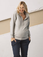 Calla Maternity Sweatshirt Top in Marl Grey (6728285290590)