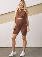 Maternity Short Leggings - Chocolate (6707290832999)