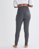 back View - A Pregnannt Woman Wearing Eden Ultra Soft Maternity Lounge Pants in Charcoal from Angel Maternity.