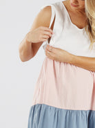 Maternity Linen Dress in Blue - Angel Maternity - Maternity clothes - shop online (6639691923550)