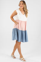 Maternity Linen Dress in Blue - Angel Maternity - Maternity clothes - shop online (6639691923550)