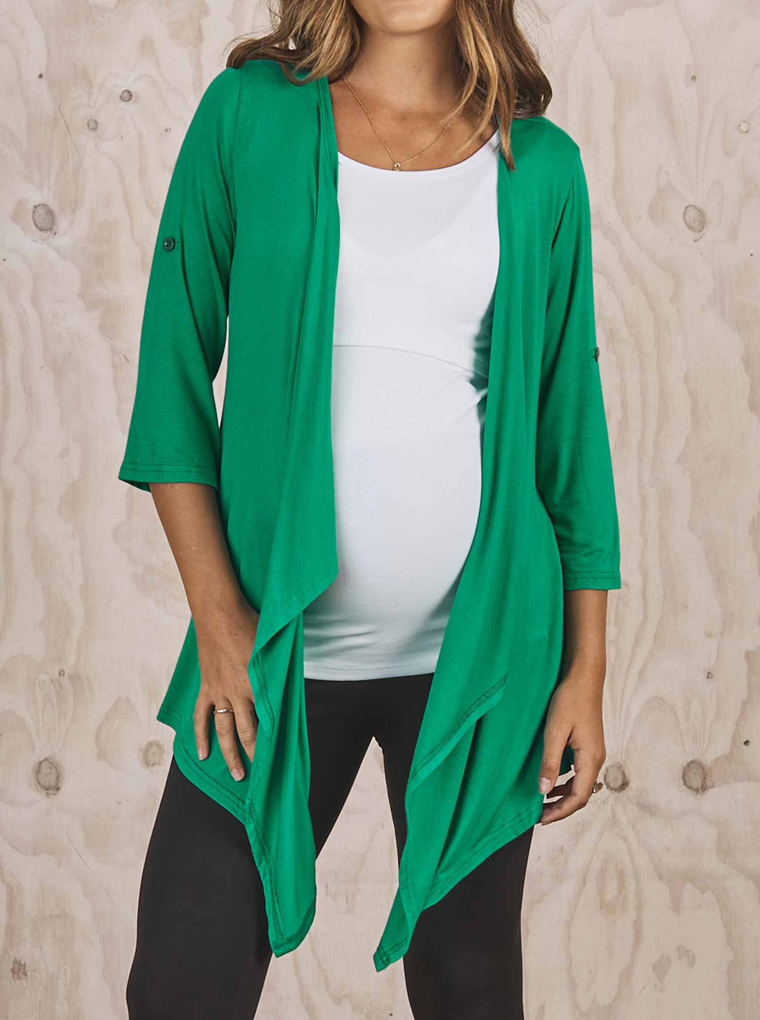 Main View- Maternity nursing cardigan green