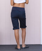 Maternity Knee Length Comfortable Cotton Shorts in Black or Navy - Angel Maternity USA