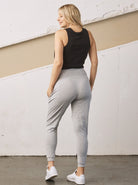 Summer Basic Maternity Crop Bamboo Top -Black/Navy (6713953747047)