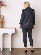 Maternity Linen Jacket in Navy (6714118733927) (6732690227294)