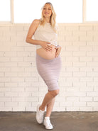 Mauve Fitted Maternity Skirt (6690162081895) (6681448054878)