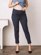 Soft Ponti Relaxed Fit Maternity Pants - Navy (1931396481127) (6732691865694)