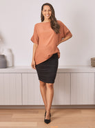 Copy of Maternity Relax Fit Short Sleeve Top - Rust (6714683129959) (6733182500958)