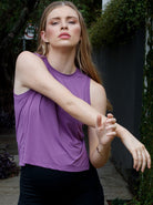 Sports Short Maternity Tank Top in Purple or Black (6677161640030)