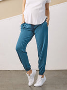Low Waist Maternity Jogger Pants- Blue (6720385220711)