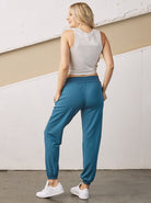 Low Waist Maternity Jogger Pants- Blue (6720385220711)