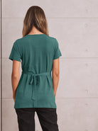 Bree Maternity  Crossover Work Top - Teal - Angel Maternity USA