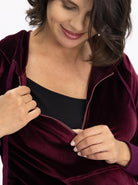 Maternity Velour Lounge Set - Red (6621383983198)