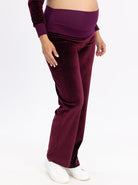 Maternity Velour Lounge Set - Red (6621383983198)